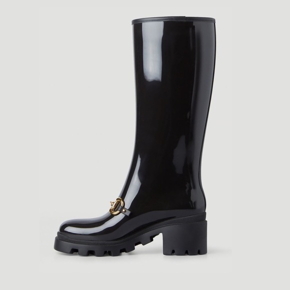 Gucci Horsebit Tall Rubber Rain Boot - Picture 4 of 10